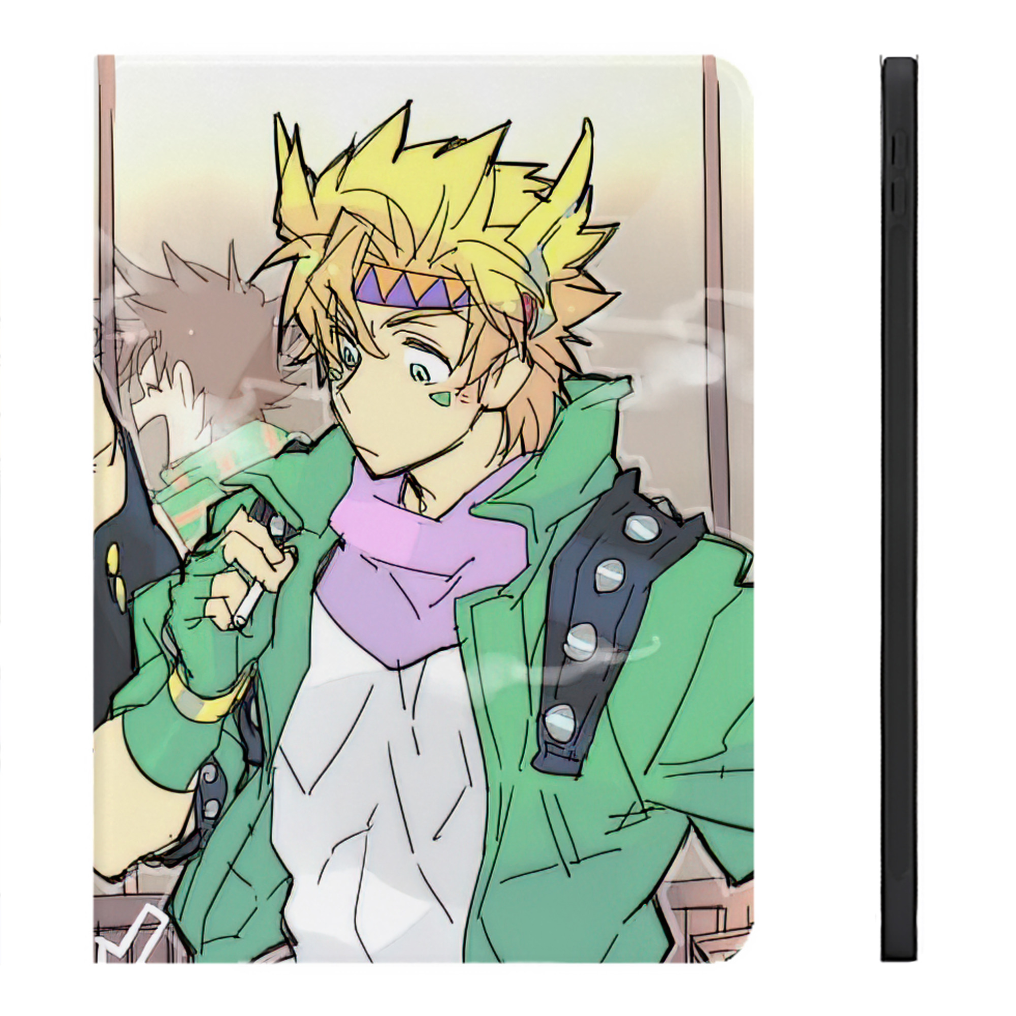 （画像用） ジョジョの奇妙な冒険 JoJo's Bizarre Adventure IPadケース ペンホルダー付き ブックスタイルデザイン